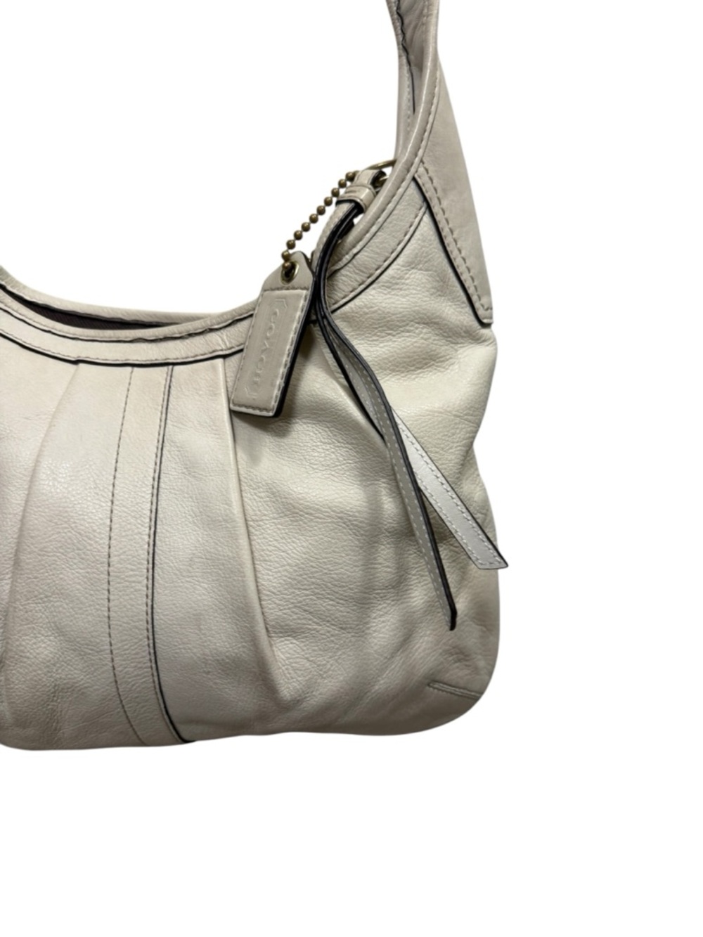 Vintage Coach Ergo Cream White Leather Crossbody Adjustable Bag Y2K Luxury - Picture 4 of 11
